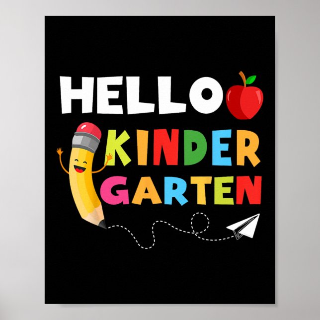 Hallo Kindergarten Kindergarten Zurück zum Schoo Poster (Vorne)