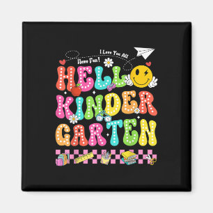 Hallo Kindergarten Lächeln Gesicht zurück zur Schu Magnet
