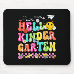 Hallo Kindergarten Lächeln Gesicht zurück zur Schu Mousepad