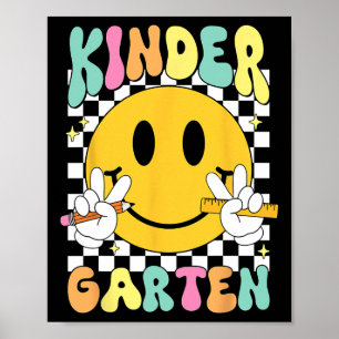 Hallo Kindergarten Lächeln Gesicht Zurück zur Schu Poster