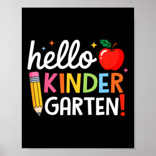 Hallo Kindergarten Lehrer Kinder zurück zur Schule Poster