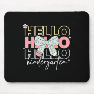 Hallo Kindergarten Lehrer Kokette Schleife Zurück Mousepad