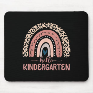 Hallo Kindergarten Lehrer Leopard Regenbogen Zurüc Mousepad