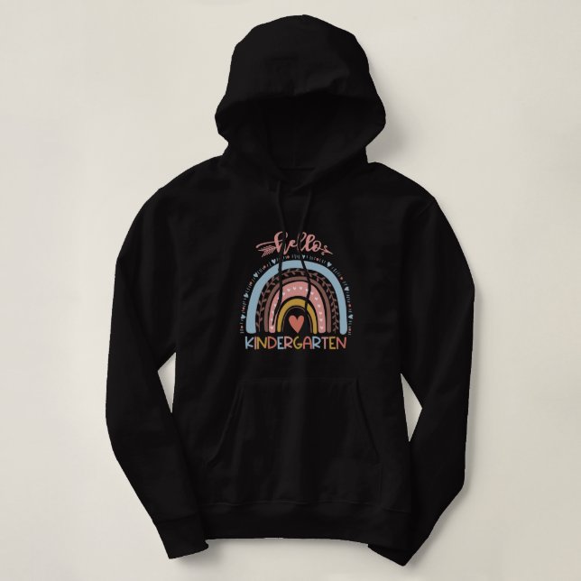 Hallo Kindergarten Lehrer Rainbow Erster Tag SC Hoodie (Design vorne)