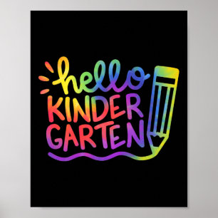 Hallo Kindergarten-Lehrer Tie Dye Willkommen Byck Poster