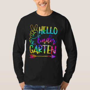 Hallo Kindergarten Lehrer Tie Dye Willkommen zurüc T-Shirt