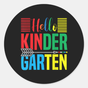 Hallo Kindergarten-Lehrer Zurück zur Schule Runder Aufkleber