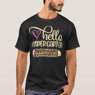 Hallo Kindergarten Leopard Bleistift zurück in die T-Shirt