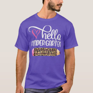 Hallo Kindergarten Leopard Bleistift zurück in die T-Shirt
