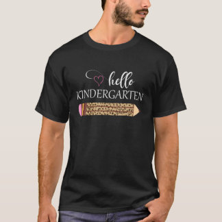 Hallo Kindergarten Leopard Bleistift zurück in die T-Shirt