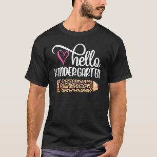 Hallo Kindergarten Leopard Bleistift zurück zur Sc T-Shirt