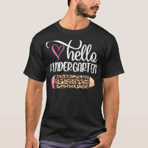 Hallo Kindergarten Leopard Bleistift zurück zur Sc T-Shirt