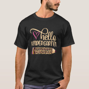 Hallo Kindergarten Leopard Bleistift zurück zur Sc T-Shirt