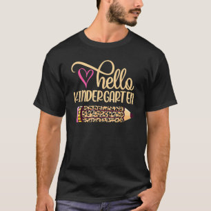 Hallo Kindergarten Leopard Bleistift zurück zur Sc T-Shirt
