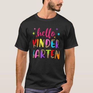 Hallo Kindergarten Leopard Erster Tag Kindergart T-Shirt