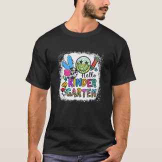 Hallo Kindergarten Leopard Lehrer Schüler Zurück T T-Shirt
