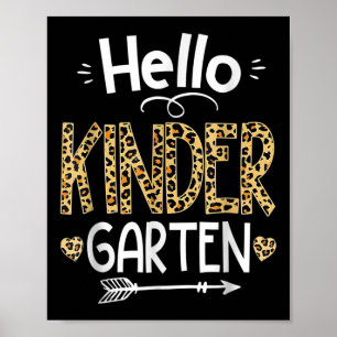 Hallo Kindergarten Leopard Lehrer Zurück zur Schul Poster
