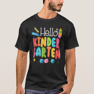 Hallo Kindergarten Lustiger Lehrer Zurück zur Schu T-Shirt