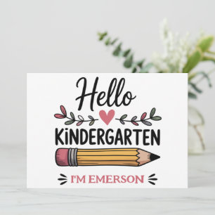 Hallo Kindergarten Personalisierte Rückkehr zur Sc Einladung