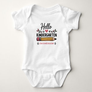 Hallo Kindergarten Personalisierter Rückkehr zur S Baby Strampler
