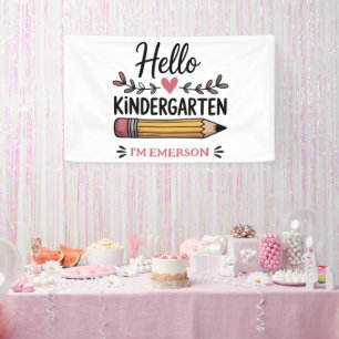 Hallo Kindergarten Personalisierter Rückkehr zur S Banner