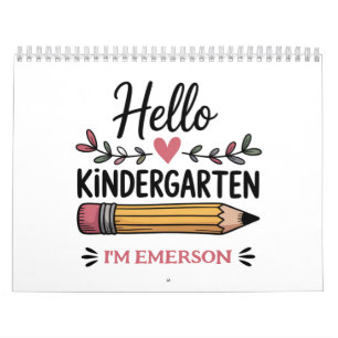 Hallo Kindergarten Personalisierter Rückkehr zur S Kalender