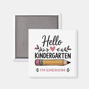 Hallo Kindergarten Personalisierter Rückkehr zur S Magnet