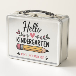 Hallo Kindergarten Personalisierter Rückkehr zur S Metall Brotdose