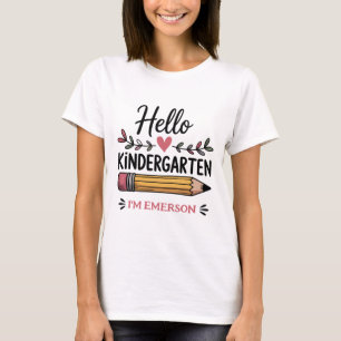 Hallo Kindergarten Personalisierter Rückkehr zur S T-Shirt