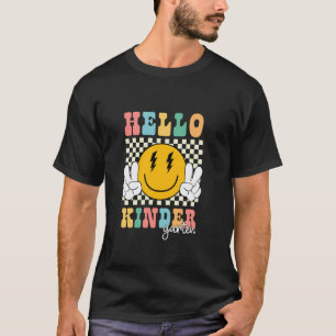 Hallo Kindergarten Retro Lächeln Lehrer Kinder Zur T-Shirt