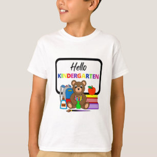 Hallo Kindergarten Schule Bärenjunge T - Shirt