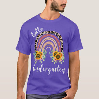 Hallo Kindergarten Shirt, Sonnenblume Regenbogensc T-Shirt