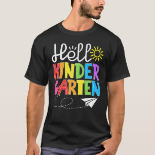 Hallo Kindergarten Spaß Zurück zur Schule Schüler  T-Shirt
