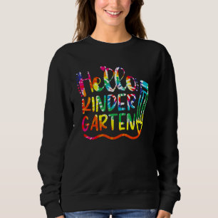 Hallo Kindergarten Stift zurück zum Schullehrer K Sweatshirt
