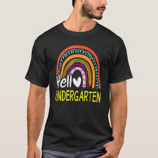 Hallo Kindergarten Team Kinder zurück zum Schulren T-Shirt