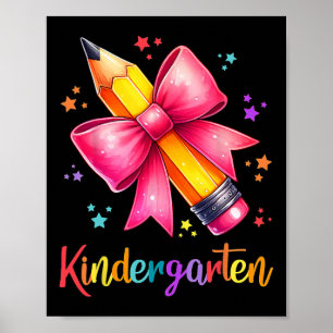 Hallo Kindergarten-Team Süßer Bleistift-Lehrer Zur Poster