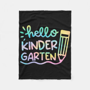 Hallo Kindergarten Tie Dye Lehrer Kinder Byck Zur Fleecedecke