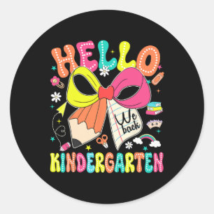 Hallo Kindergarten Wir Zurück Zur Schule Lehrer Mä Runder Aufkleber