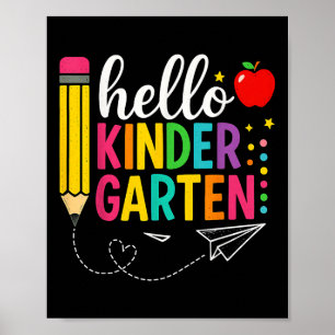 Hallo Kindergarten Zurück zum Kindergarten Tee Poster