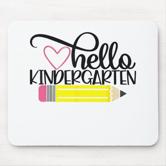 Hallo Kindergarten Zurück zur Lehrerin Mousepad (Vorne)