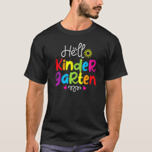 Hallo Kindergarten Zurück zur Schule Lehrer Schül T-Shirt