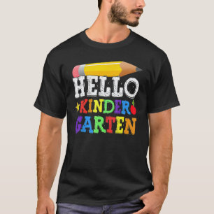 Hallo Kindergarten Zurück zur Schule Lehrer Schüle T-Shirt