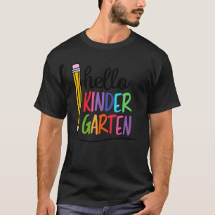 Hallo Kindergarten Zurück zur Schule Lehrer Schüle T-Shirt
