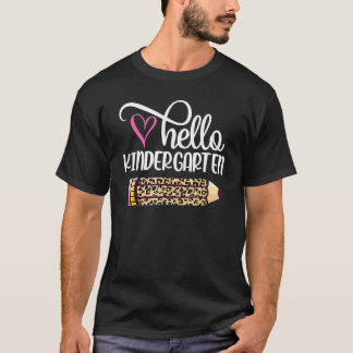 Hallo Kindergarten Zurück zur Schule Mädchen Lehre T-Shirt
