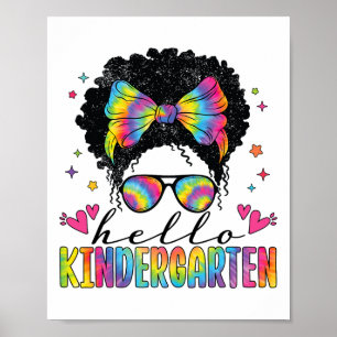 Hallo Kindergarten Zurück zur Schule Schwarze Frau Poster