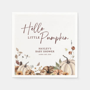 Hallo Kleiner Kürbis Herbst-Baby-Party Serviette