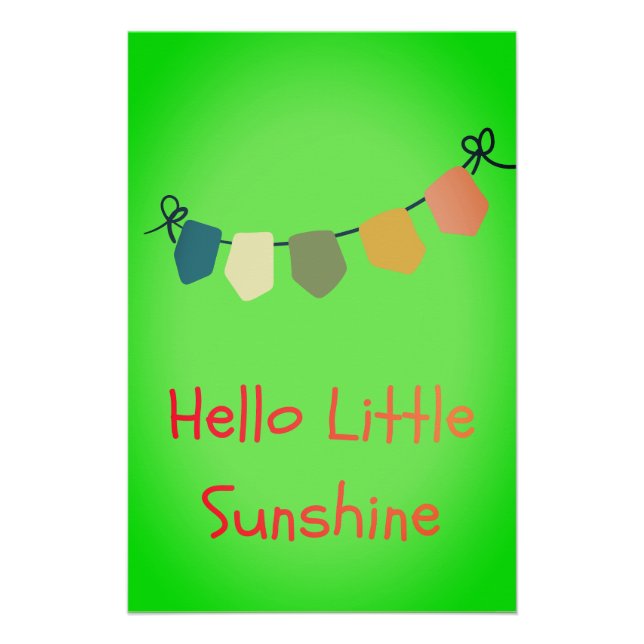 Hallo Kleiner Sonnenschein Kinderzimmer Wandbild D Poster (Vorderseite)