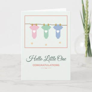 Hallo Kleines Baby Wäscheleine Neue Babykarte Karte
