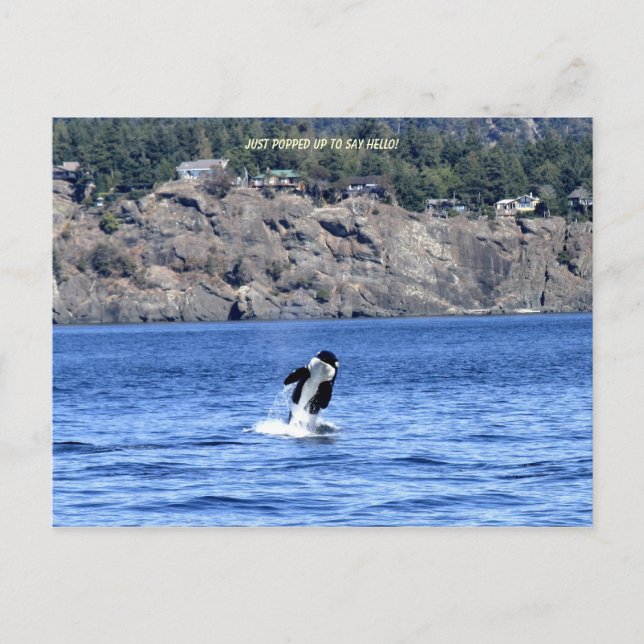 Hallo, komm einfach auf! postkarte (Vorderseite)