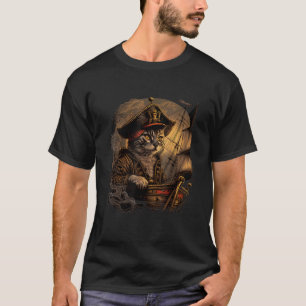 Hallo, Kumpel! Piratenkatze mit Schiff und Jolly R T-Shirt